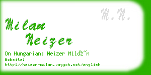 milan neizer business card